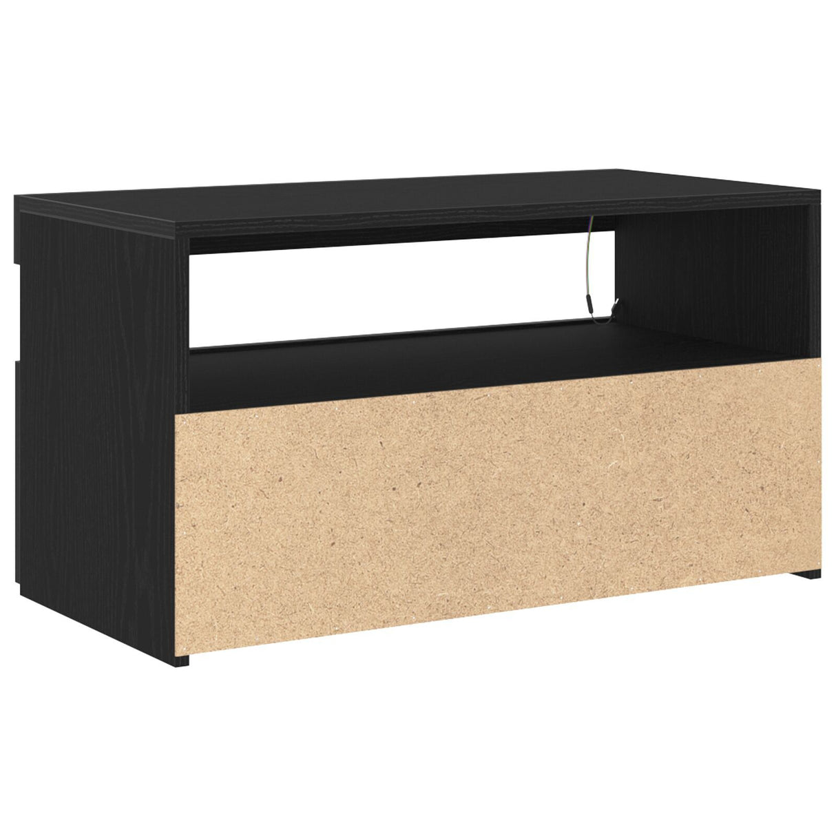 Tv Stand With Led Lights - Black Oak - 75X35X40 Cm - Made Of Engineered Wood