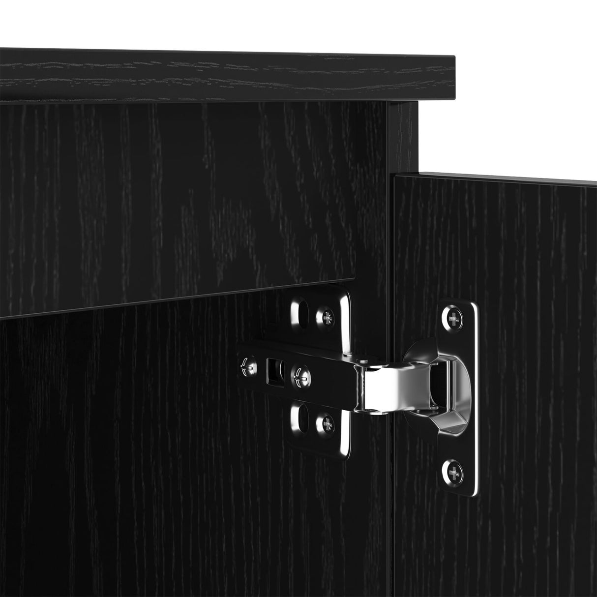 Tv Cabinet With Led Lights - Black Oak, 140X40X35.5 Cm, Made From Engineered Wood