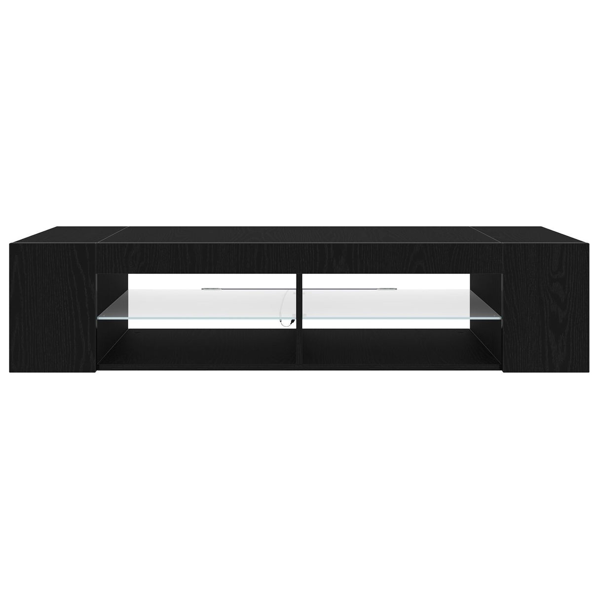 Tv Stand With Led Lights, Black Oak, 135X39X30Cm, Made Of Engineered Wood