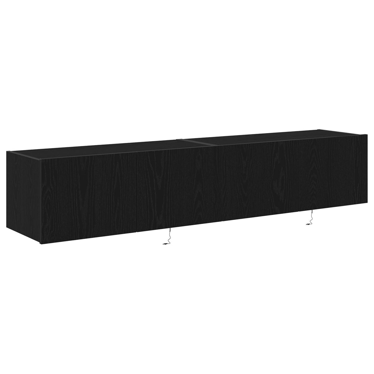 Tv Wall Cabinets With Led Lights 2 Pcs Black Oak 80X35X31 Cm