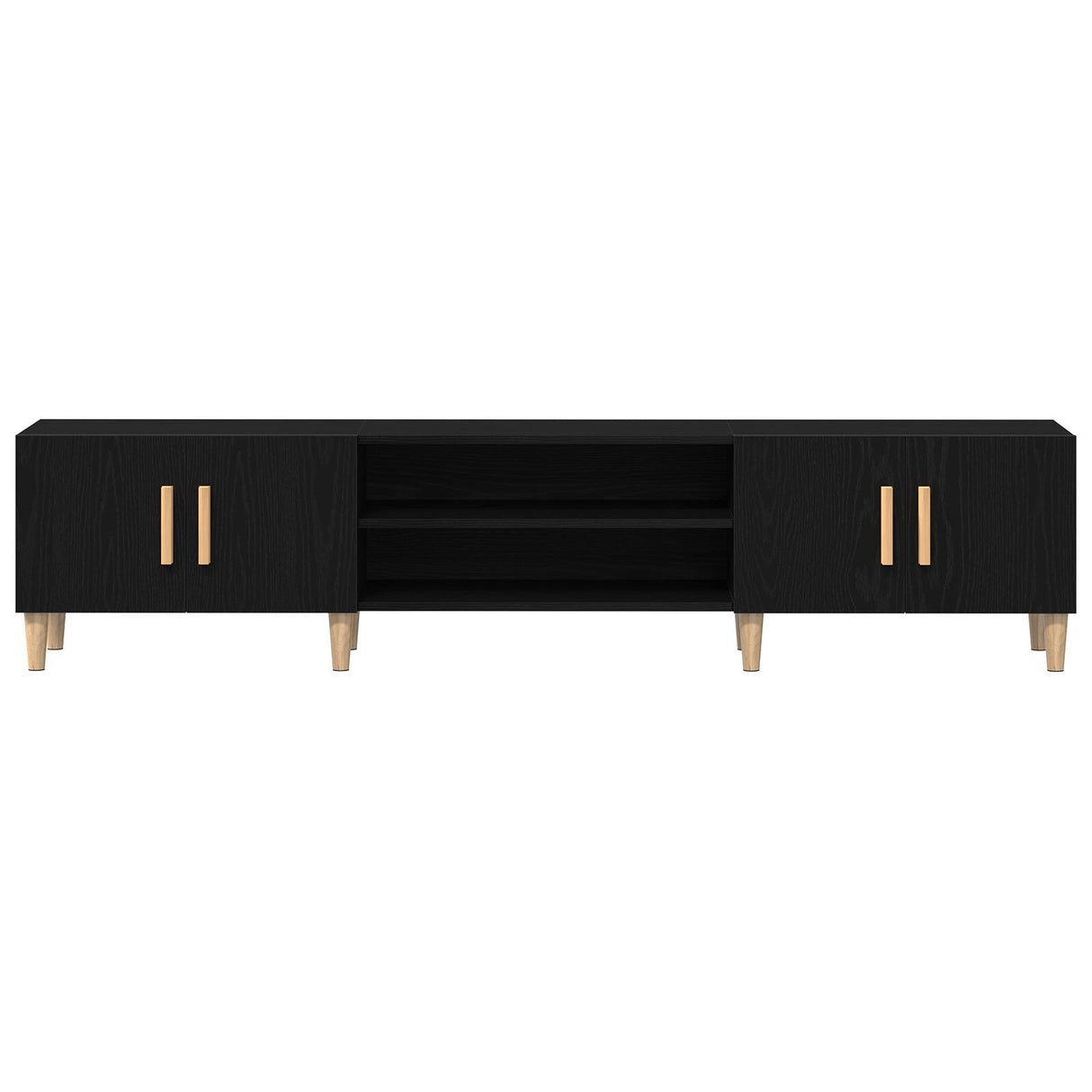 Tv Cabinet Black Oak 180X31,5X40 Cm Engineered Wood