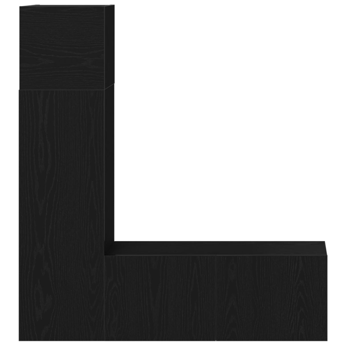 3 Piece Tv Cabinet Set Black Oak Engineered Wood