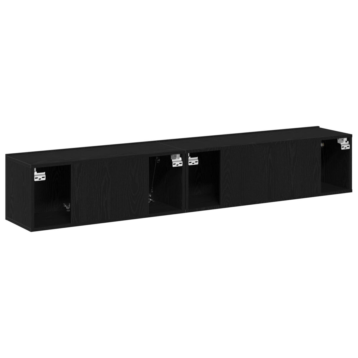 2 Piece Tv Cabinet Set Black Engineered Wood