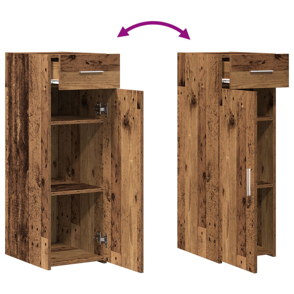 Sideboard Old Wood 30X42,5X93 Cm Engineered Wood