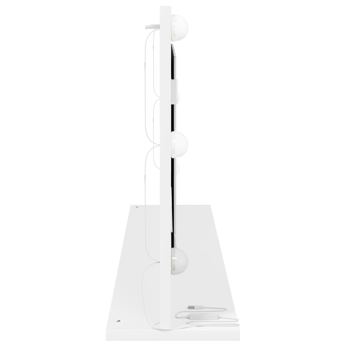 Vanity Mirror With Led Lights White 100X45X18 Cm