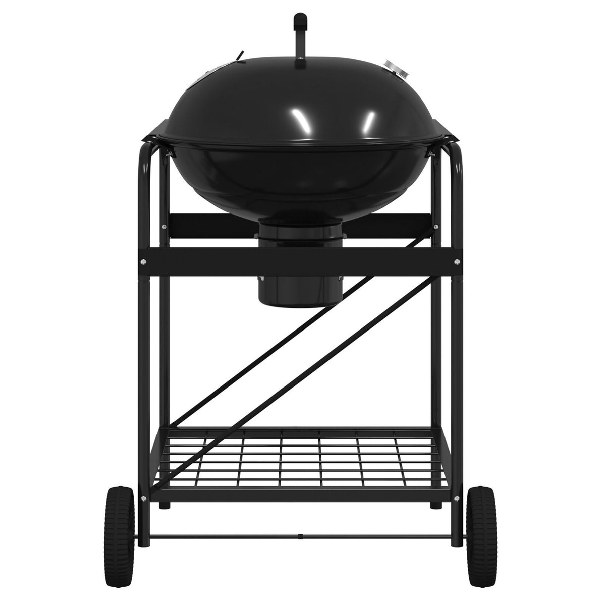Charcoal Grill Cart With Lid Black 96X72X113 Cm Metal
