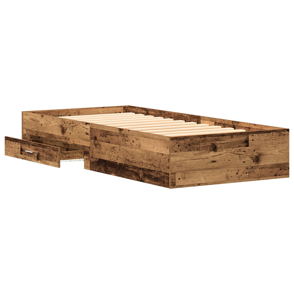 Bed Frame Old Wood 100X200 Cm Engineered Wood