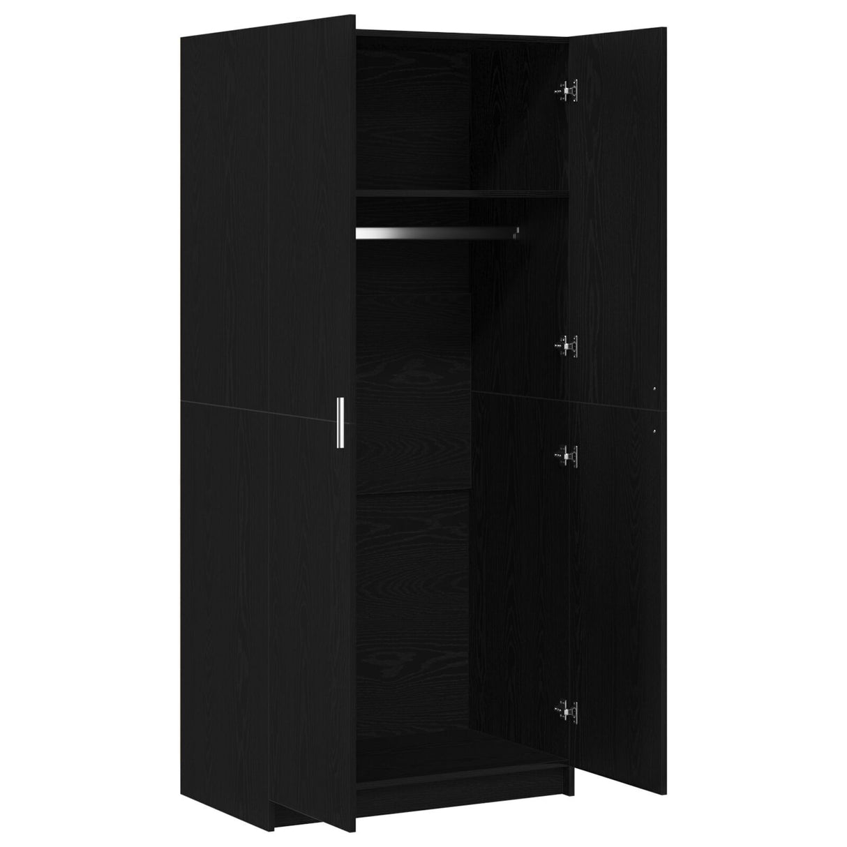 Wardrobe Black Oak 80X51X180 Cm Engineered Wood