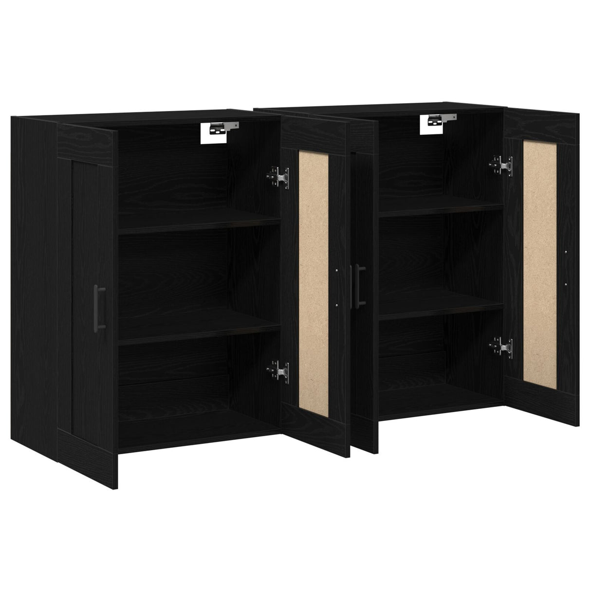 Wall Mounted Cabinets 2 Pcs Black Oak Engineered Wood