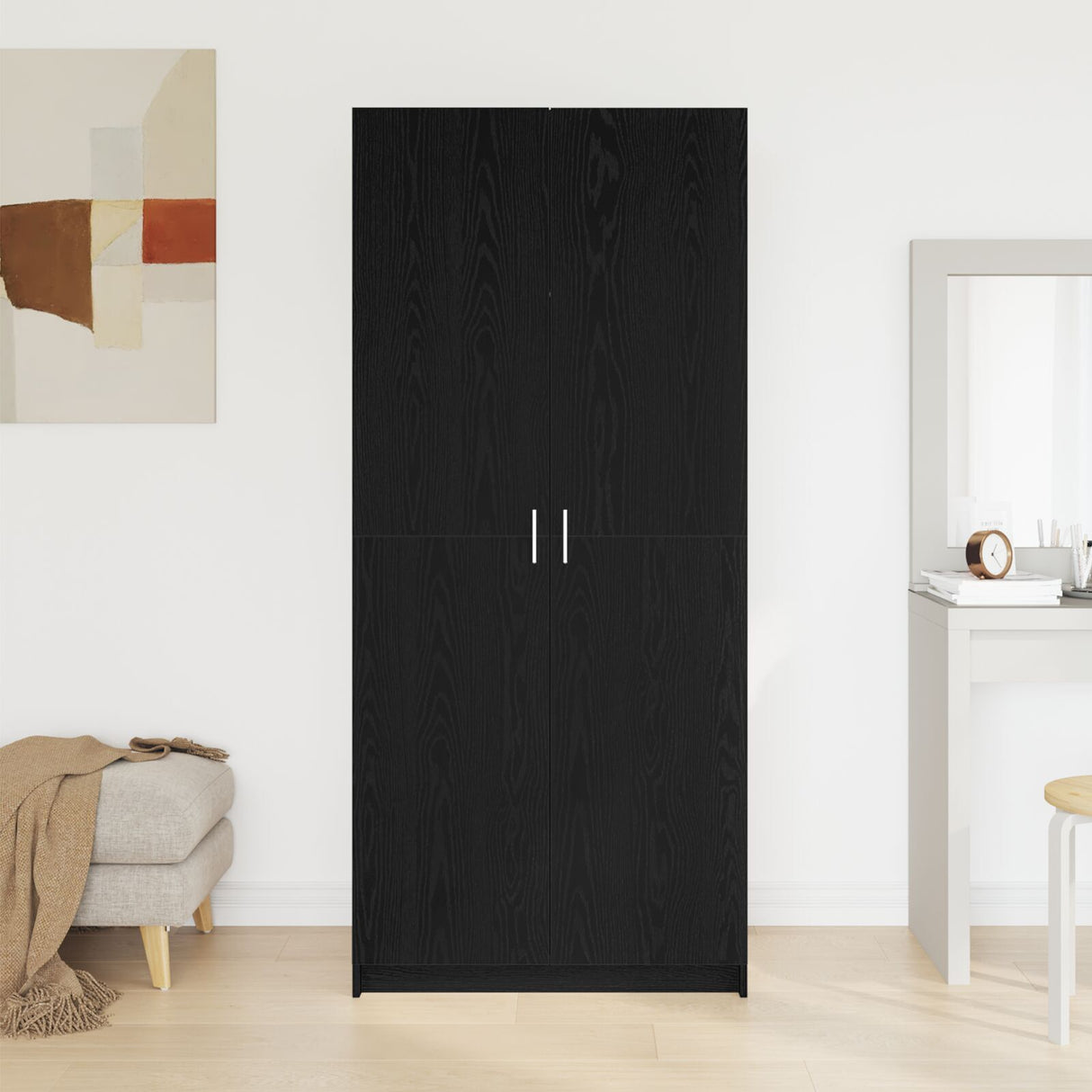 Wardrobe Black Oak 80X51X180 Cm Engineered Wood