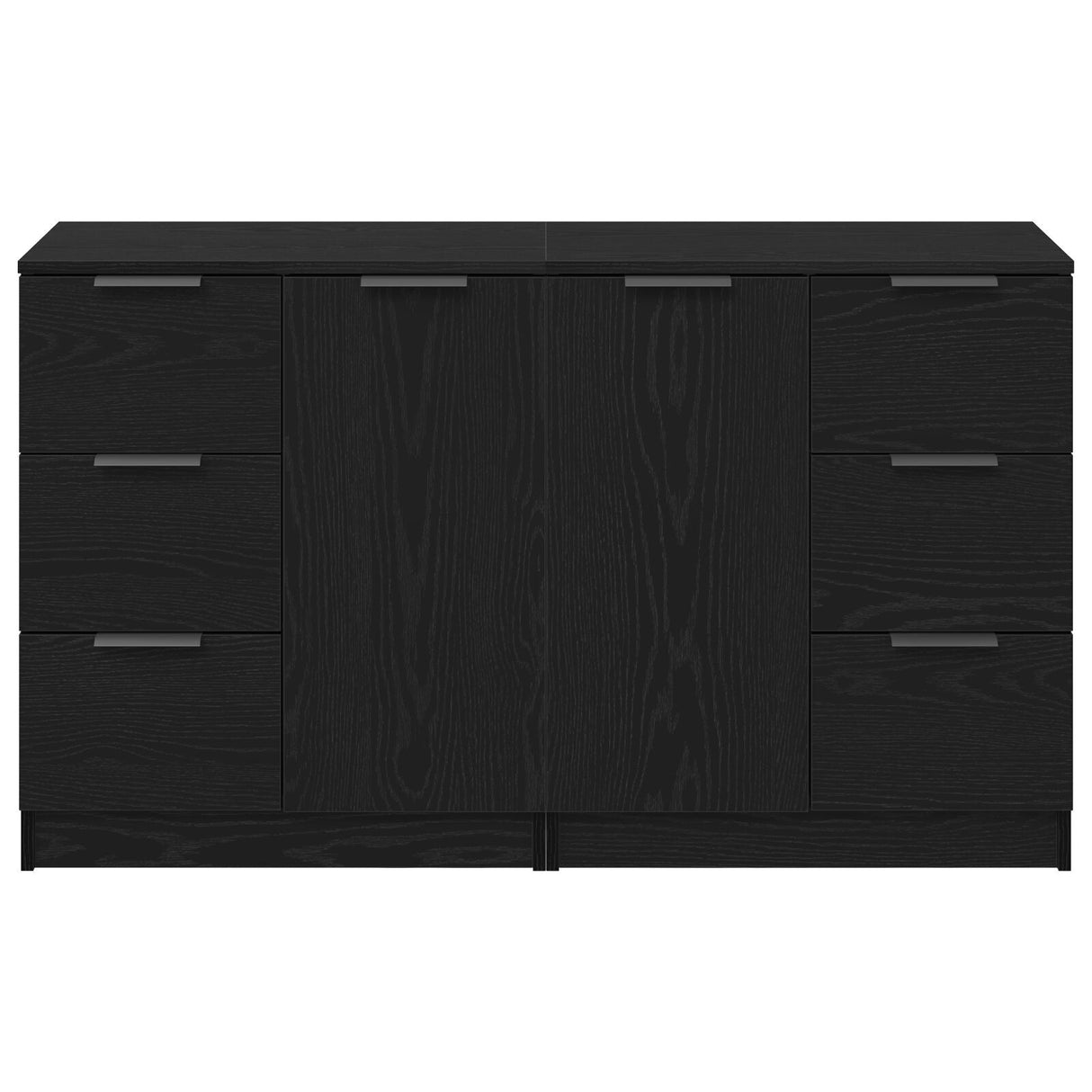 Sideboards 2 Pcs Black Oak 60X30X70 Cm Engineered Wood