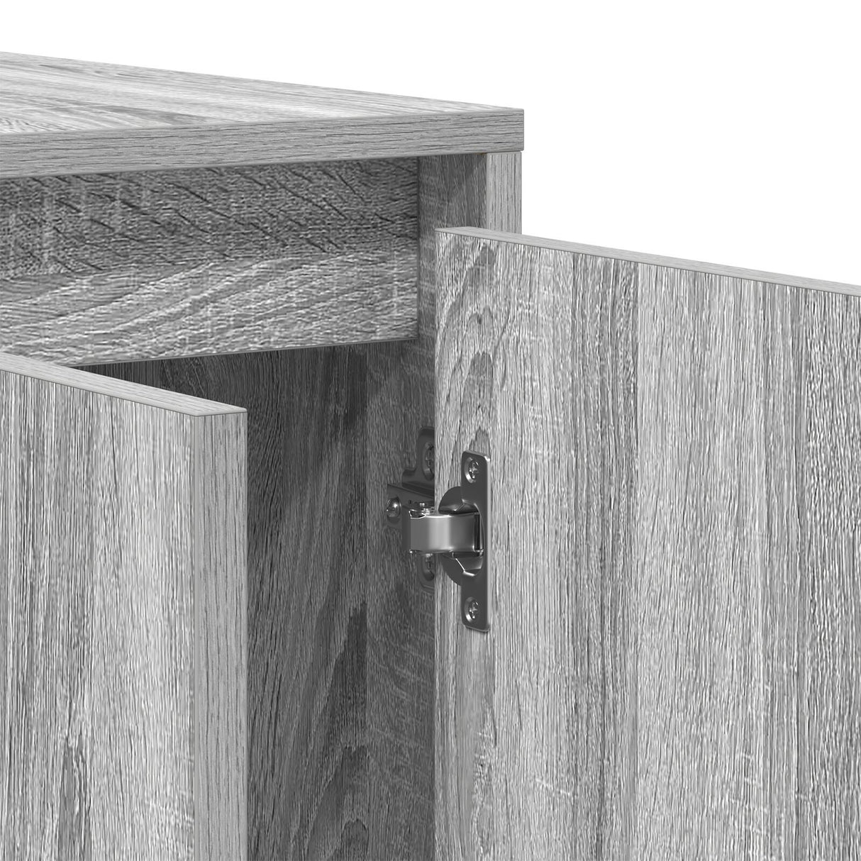 Grey Sideboard Engineered Wood 135 X 41 X 75 Cm