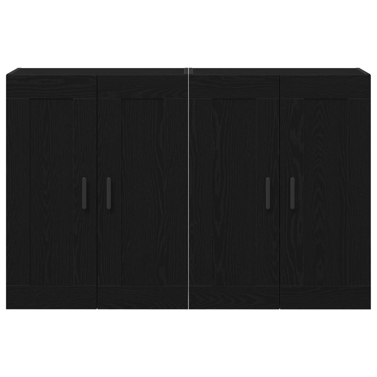 Wall Mounted Cabinets 2 Pcs Black Oak Engineered Wood
