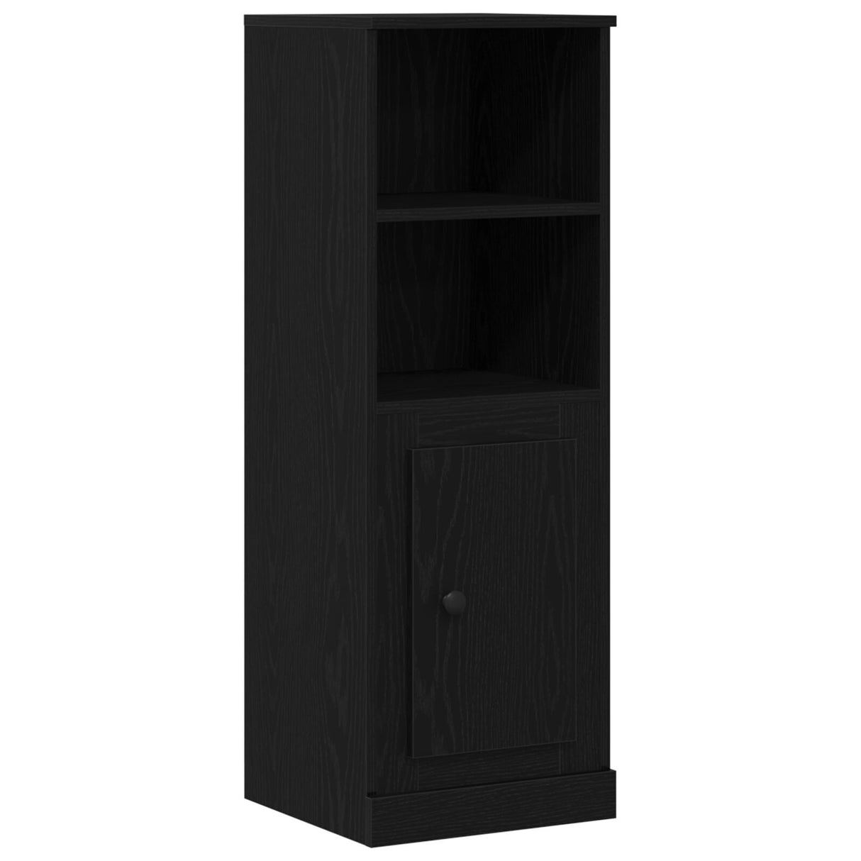 Highboard Black Oak 132X35,5X103,5 Cm Engineered Wood