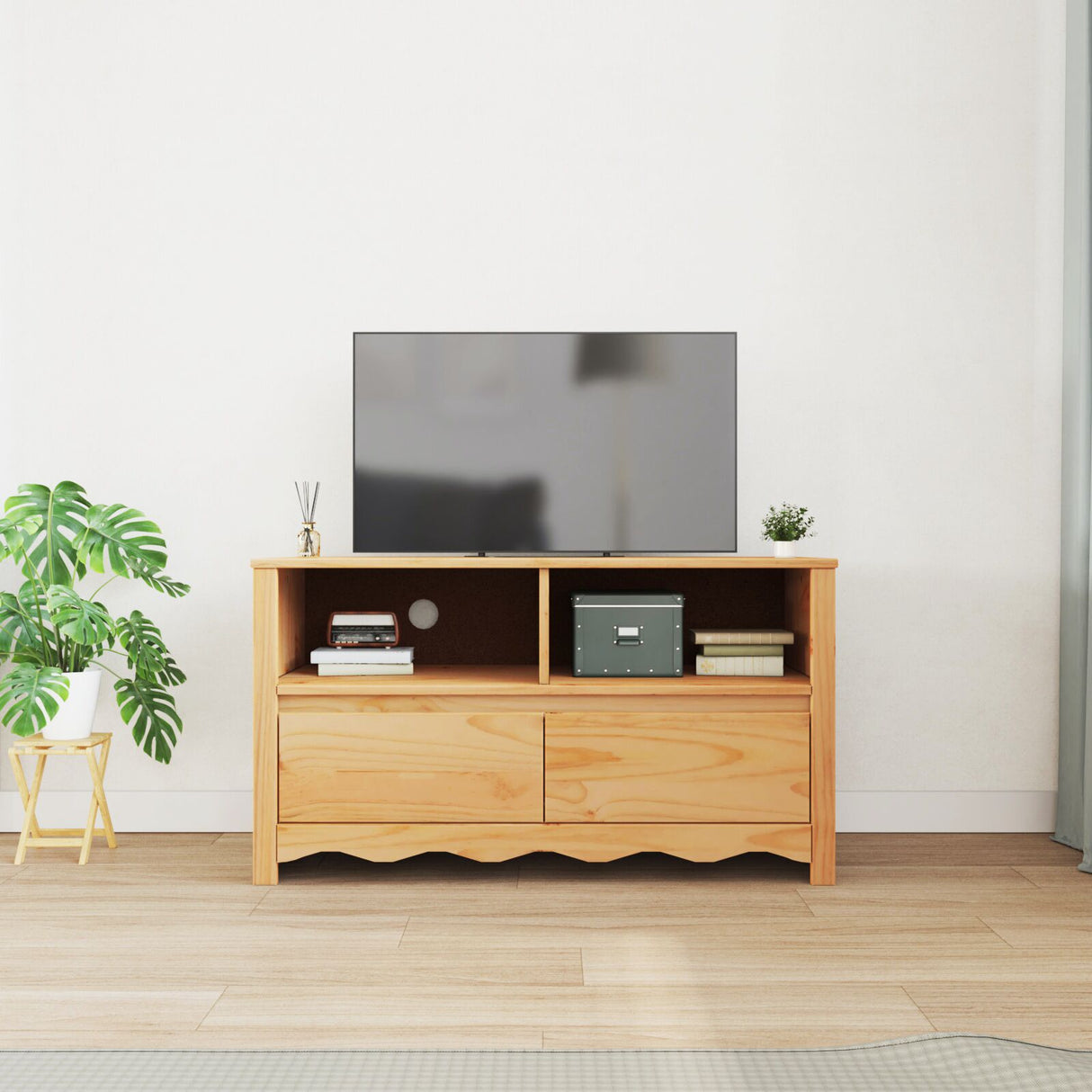 Tv Cabinet "Drammen" 99X43X55 Cm Solid Wood Pine