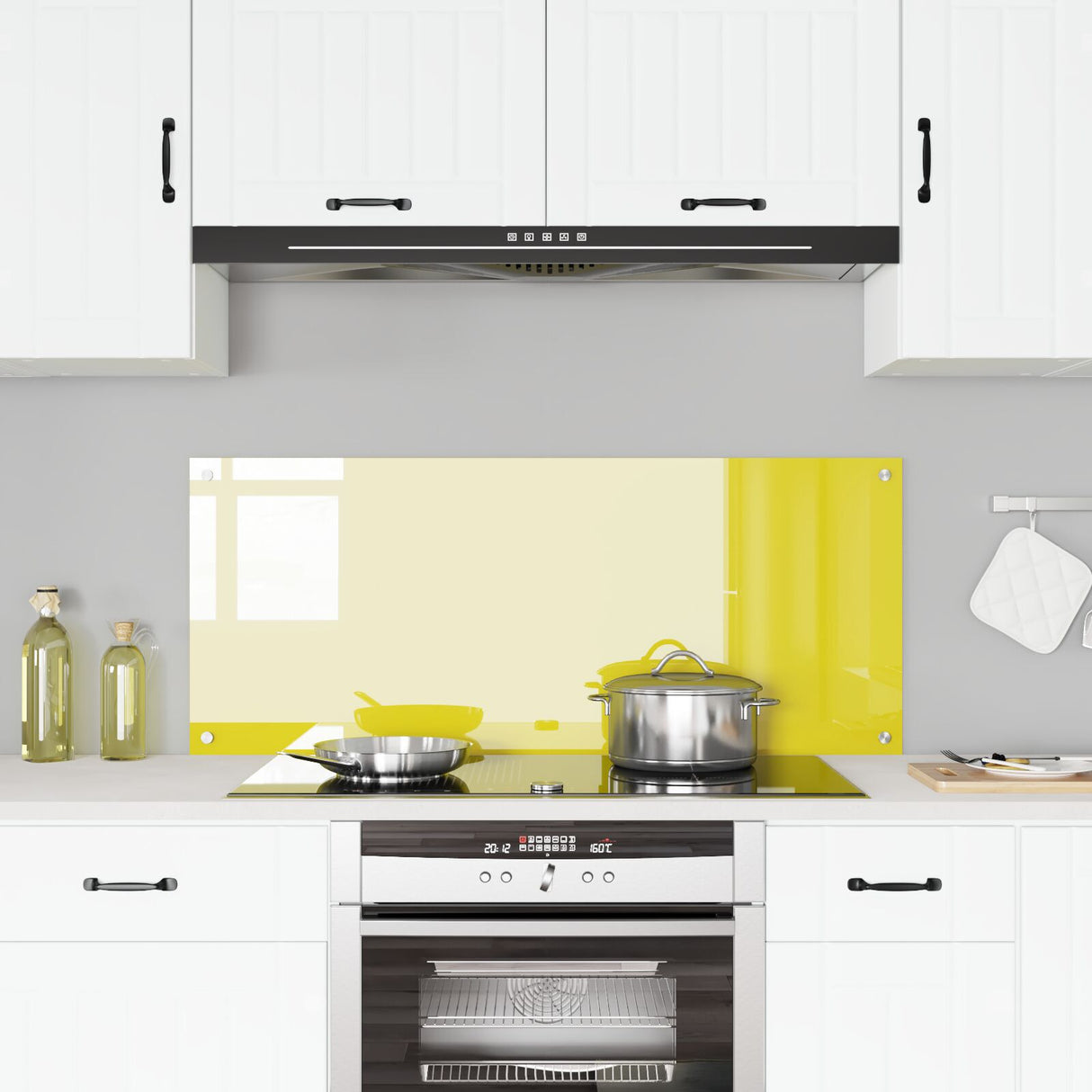 Kitchen Backsplash Yellow 120X50X0.6 Cm Tempered Glass