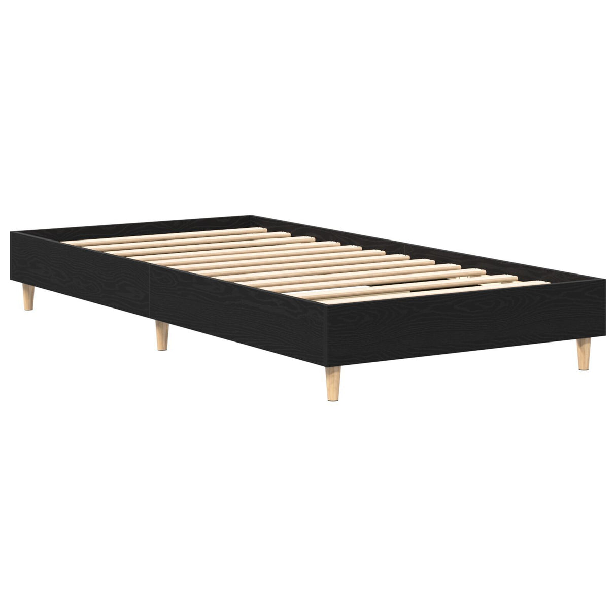 Bed Frame 90X190 Cm Black Oak Engineered Wood