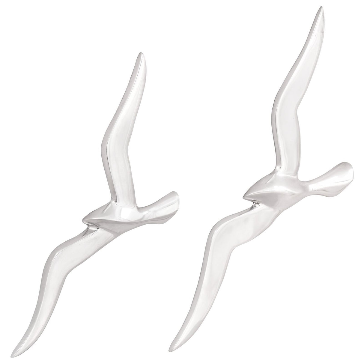 Wall Mounted Seagull 2 Pack Silver Aluminum