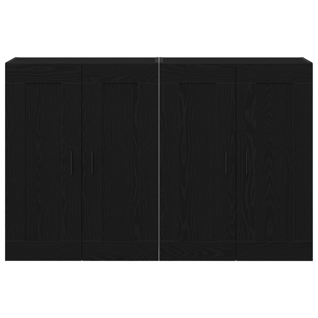 Wall Mounted Cabinets 2 Pcs Black Oak Engineered Wood
