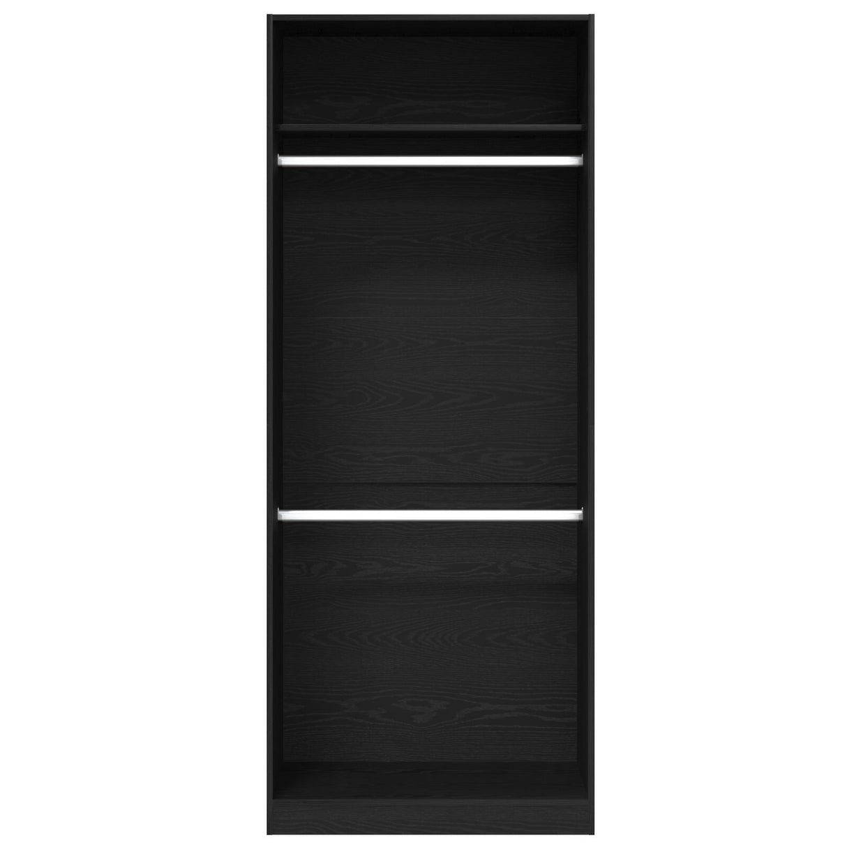 Black Oak Wardrobe - 80X50X200 Cm, Made Of Engineered Wood
