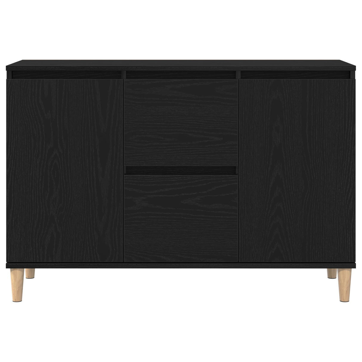 Black Oak Sideboard - 101X35X60 Cm - Made Of Engineered Wood