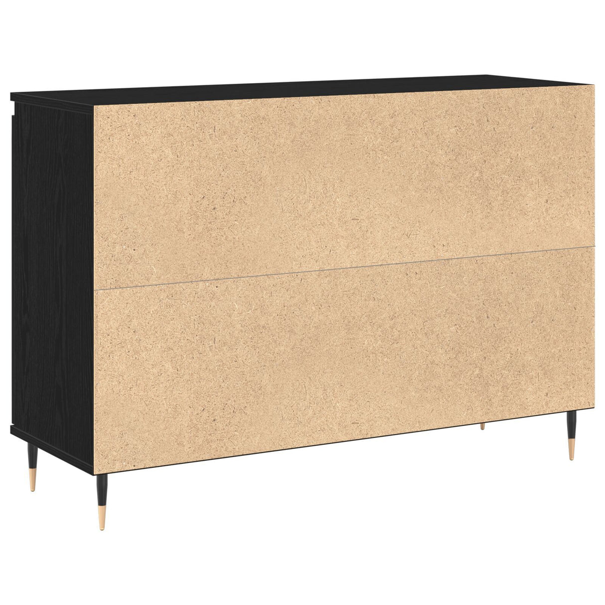 Sideboard With Doors & Drawers Black Oak 101,5X35X70 Cm