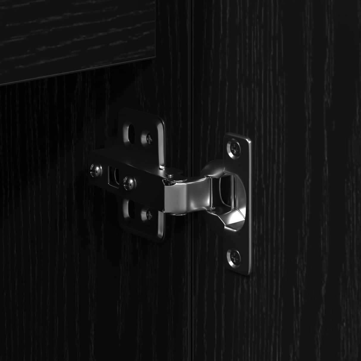 Sideboard With Doors & Drawers Black Oak 101,5X35X70 Cm