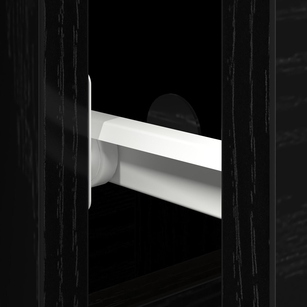 Sideboard With Doors & Drawers Black Oak 101,5X35X70 Cm