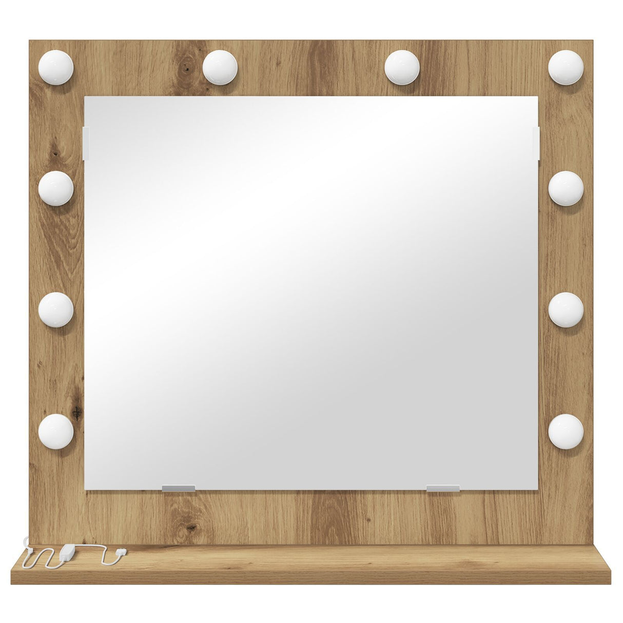 Vanity Mirror With Led Lights Artisan Oak 60X55X18 Cm
