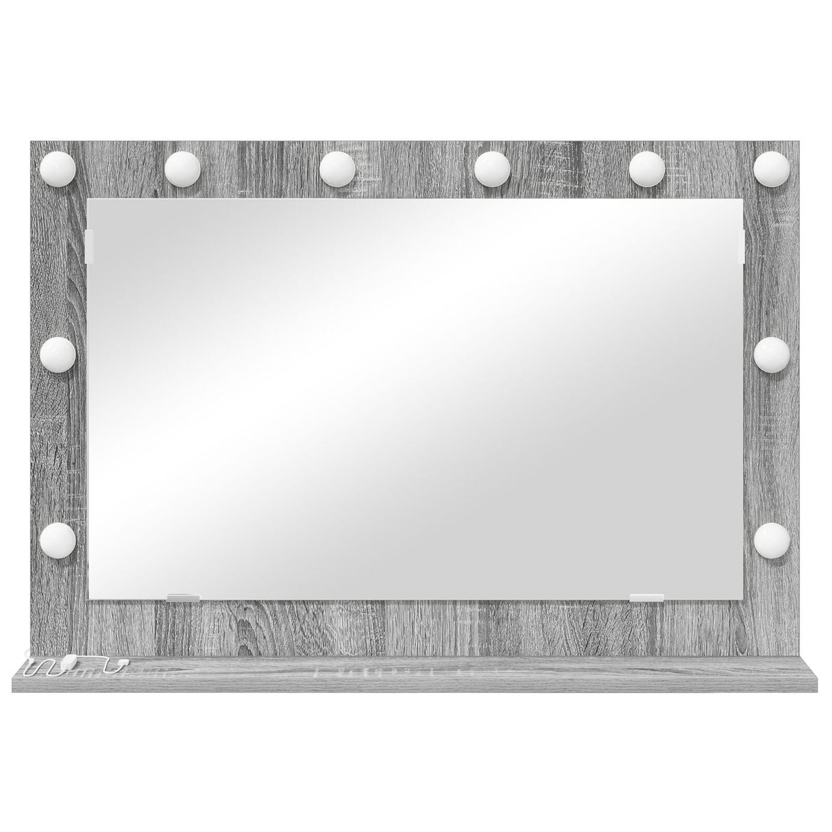 Vanity Mirror Grey Sonoma Particle Board 80 X 55 X 18 Cm