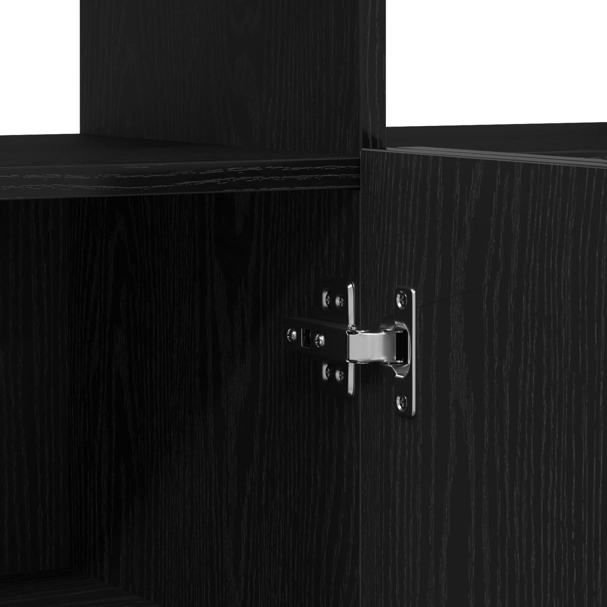 Sideboard With Led Lights - Black Oak - 80X35X75 Cm - Engineered Wood