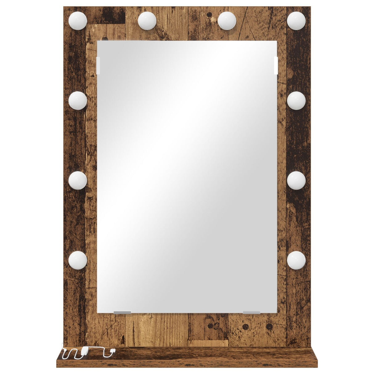 Vanity Mirror Old Wood Solid Wood 70 X 50 X 18 Cm Mirror