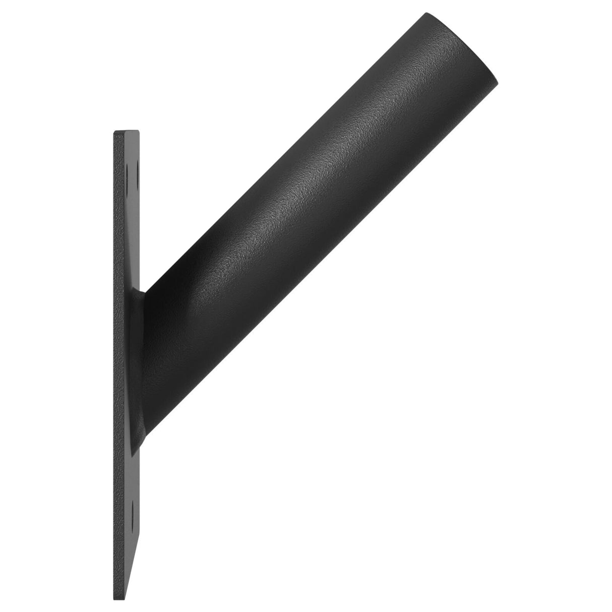 Flag Pole Holder For One Flag - Wall-Mounted, Black Steel