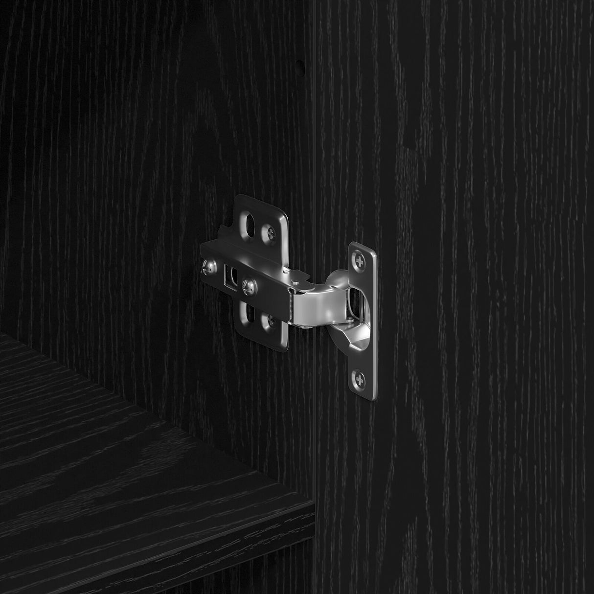 Sideboard With Wall Cabinet Black Oak Engineered Wood