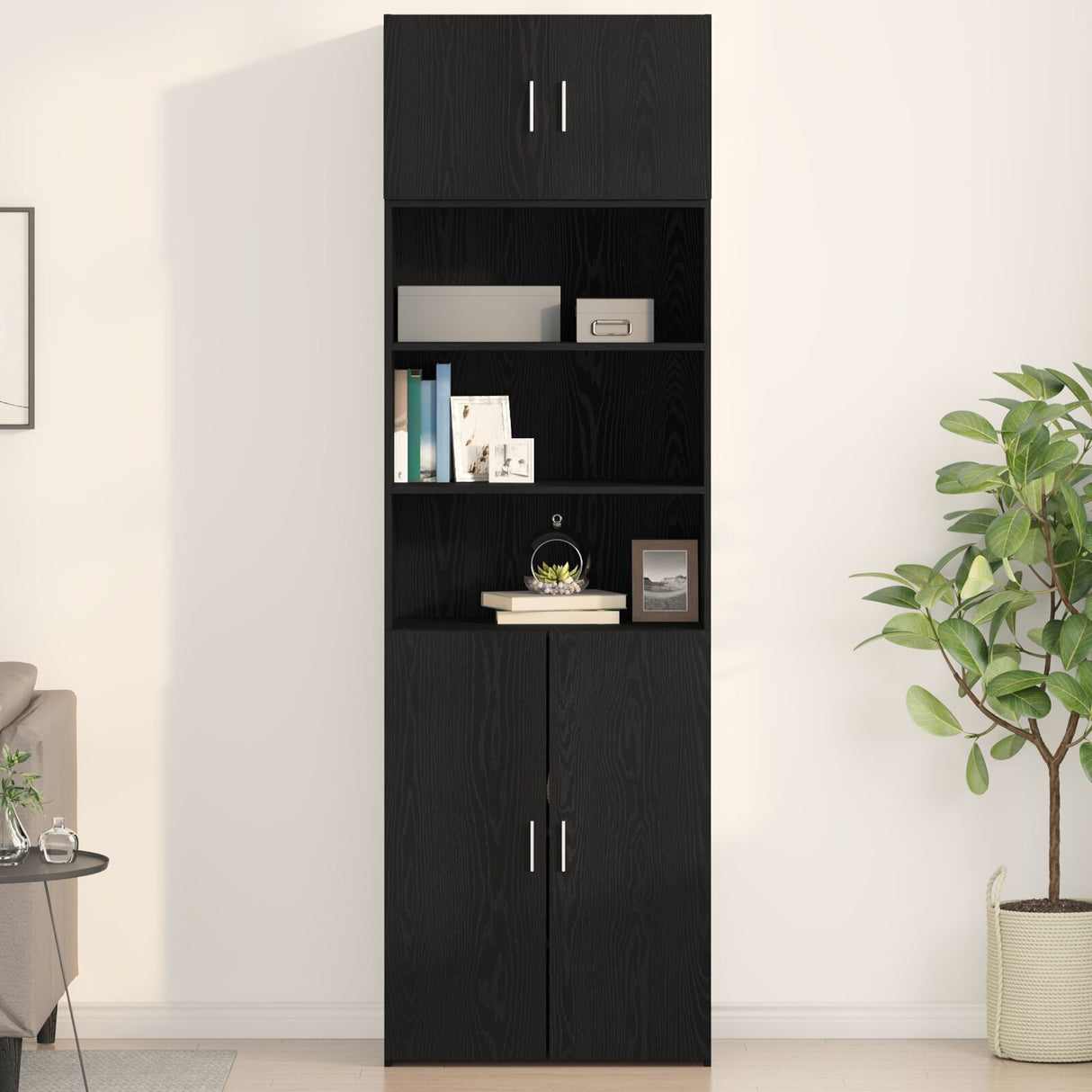 Wall Cabinet Black Oak 70X42,5X40 Cm Engineered Wood