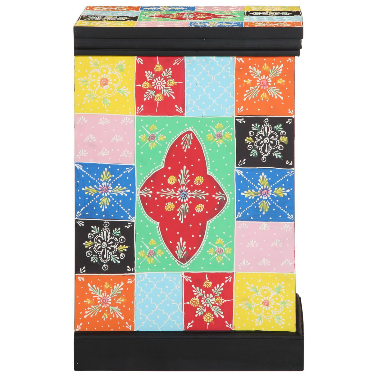 Multicolored Drawer Cabinet - 40X40X60 Cm Solid Mango Wood