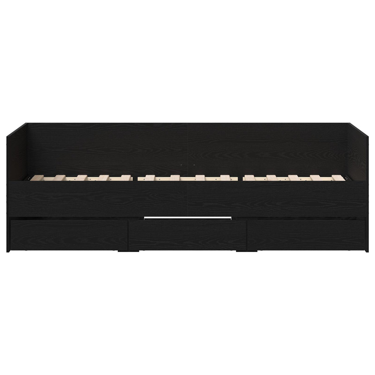 Daybed Black Oak Engineered Wood 90 X 190 Cm Durable Daybed