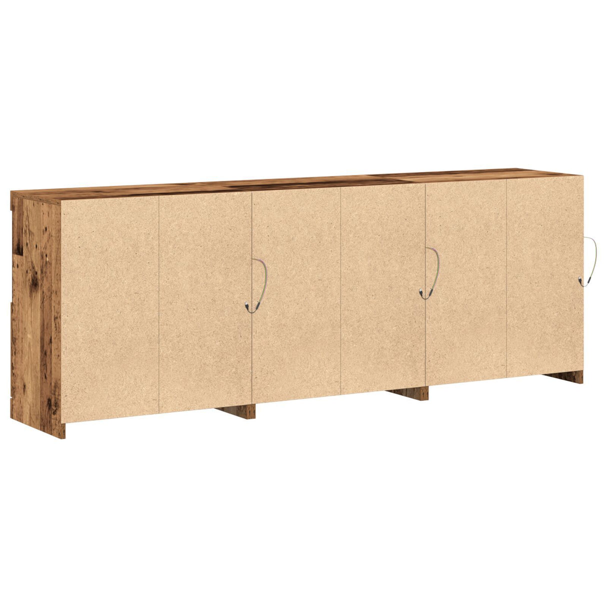 Sideboard With Led Lights Old Wood 181.5X37X67 Cm Engineered Wood