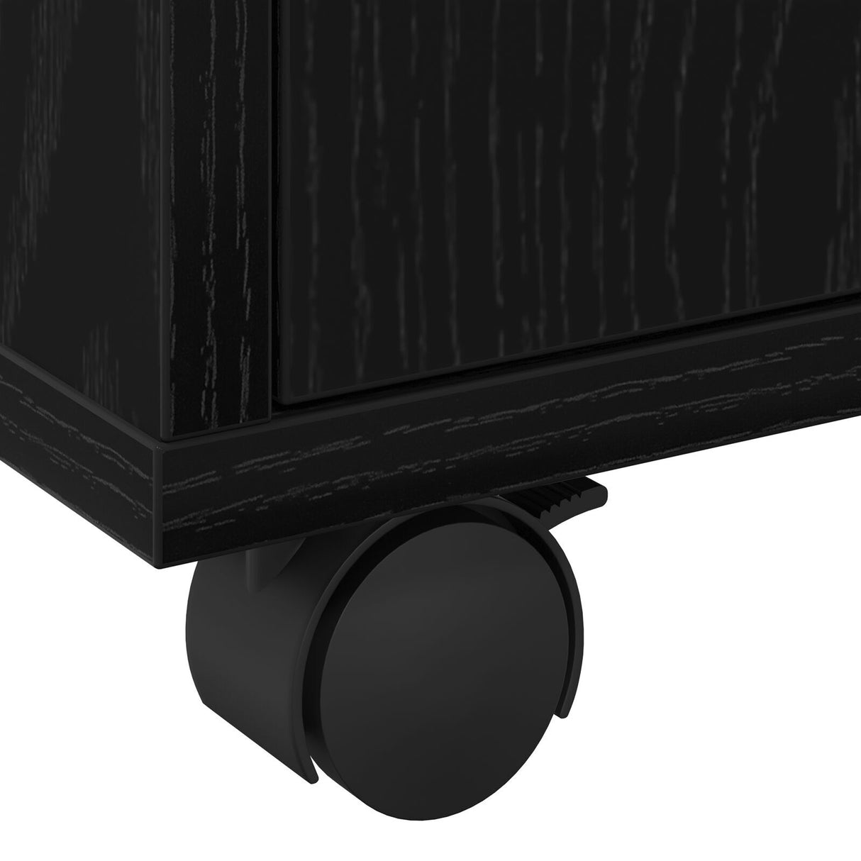 Rolling Cabinet Black Oak 55X40X91 Cm Engineered Wood