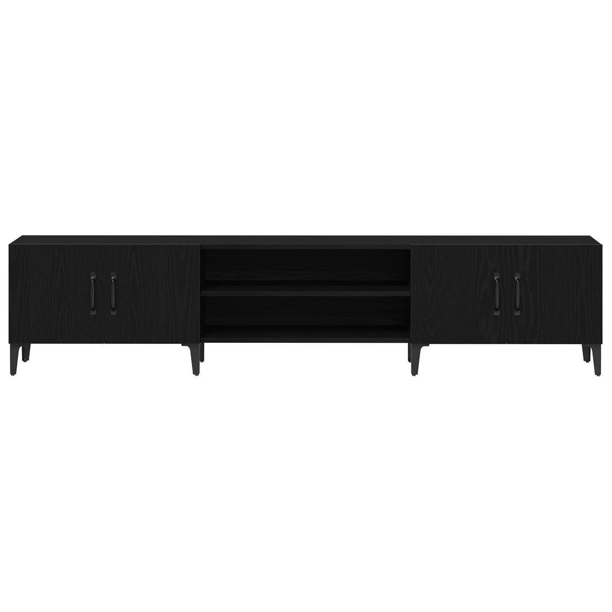 Tv Cabinet Black Oak 180X31,5X40 Cm Engineered Wood
