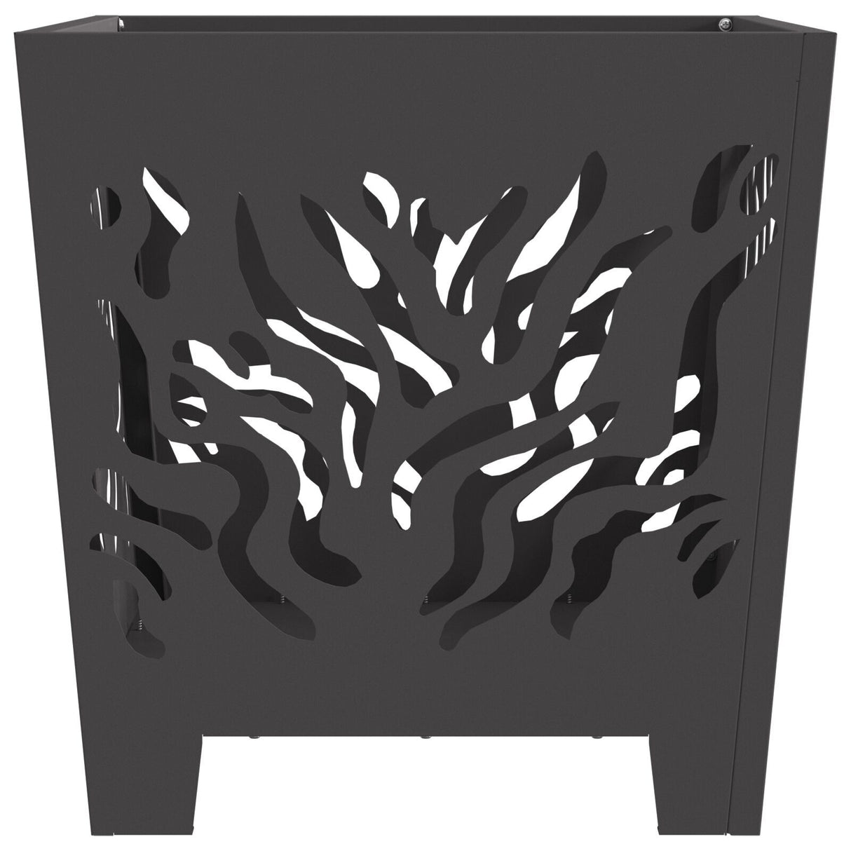 Fire Pit Square Black Steel