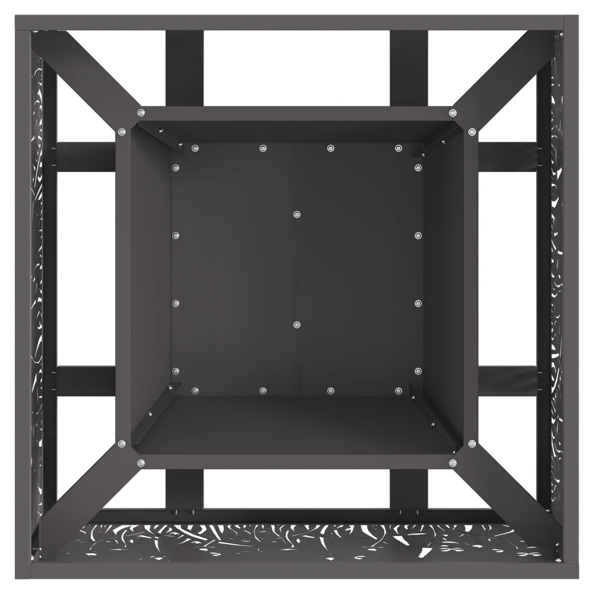 Fire Pit Square Black Steel