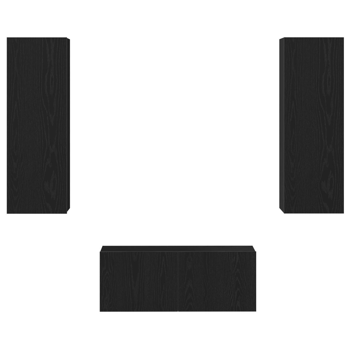 3 Piece Tv Cabinet Set Wall-Mounted Engineered Wood,  Tv Stand 80X30X30 Cm Made Of Engineered Wood,  Wall-Mounted Tv Cabinets - 2 Pcs , 30.5X30X90 Cm, Made From Engineered Wood