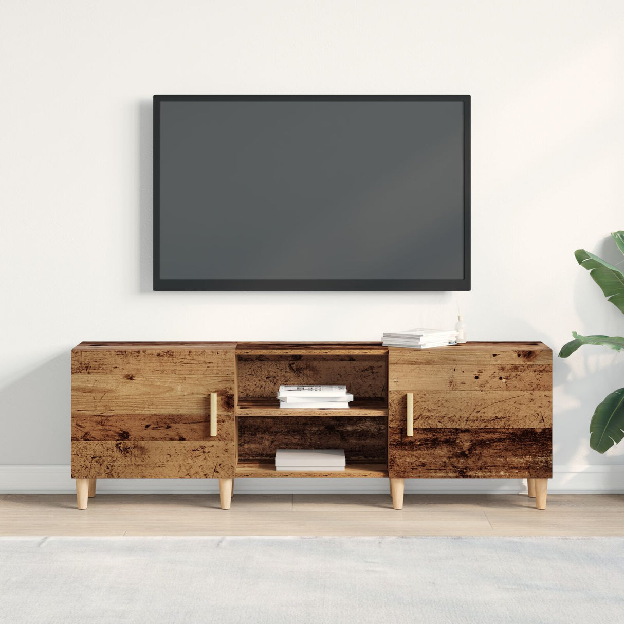 Tv Cabinet Old Wood 150X30X50 Cm Engineered Wood