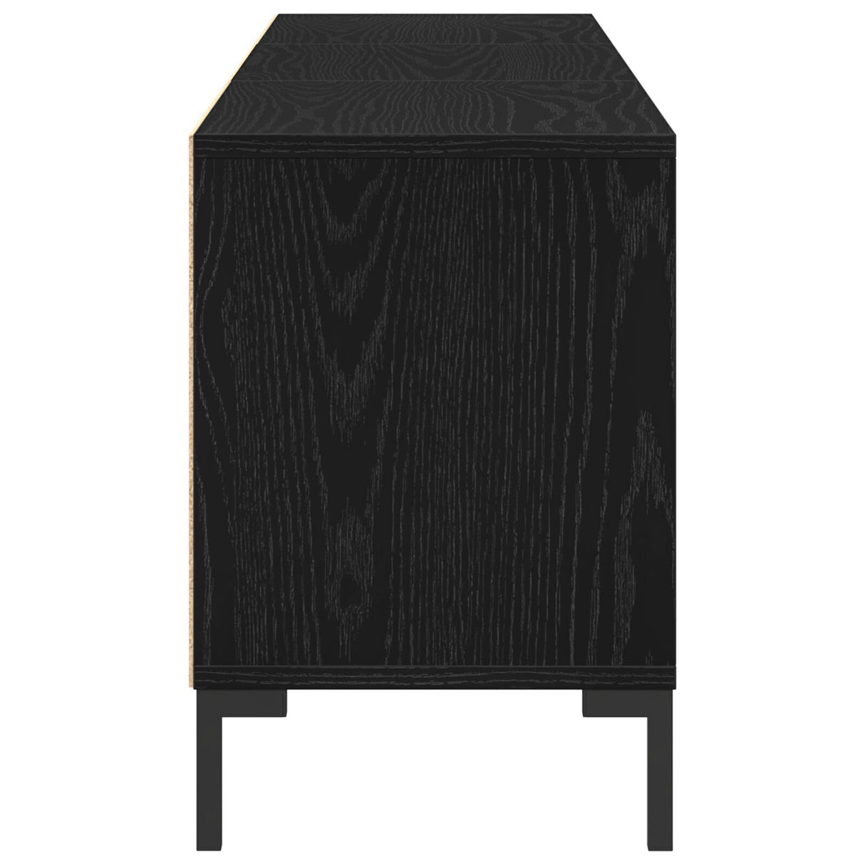 Tv Cabinet Black Oak 150X30X44,5 Cm Engineered Wood