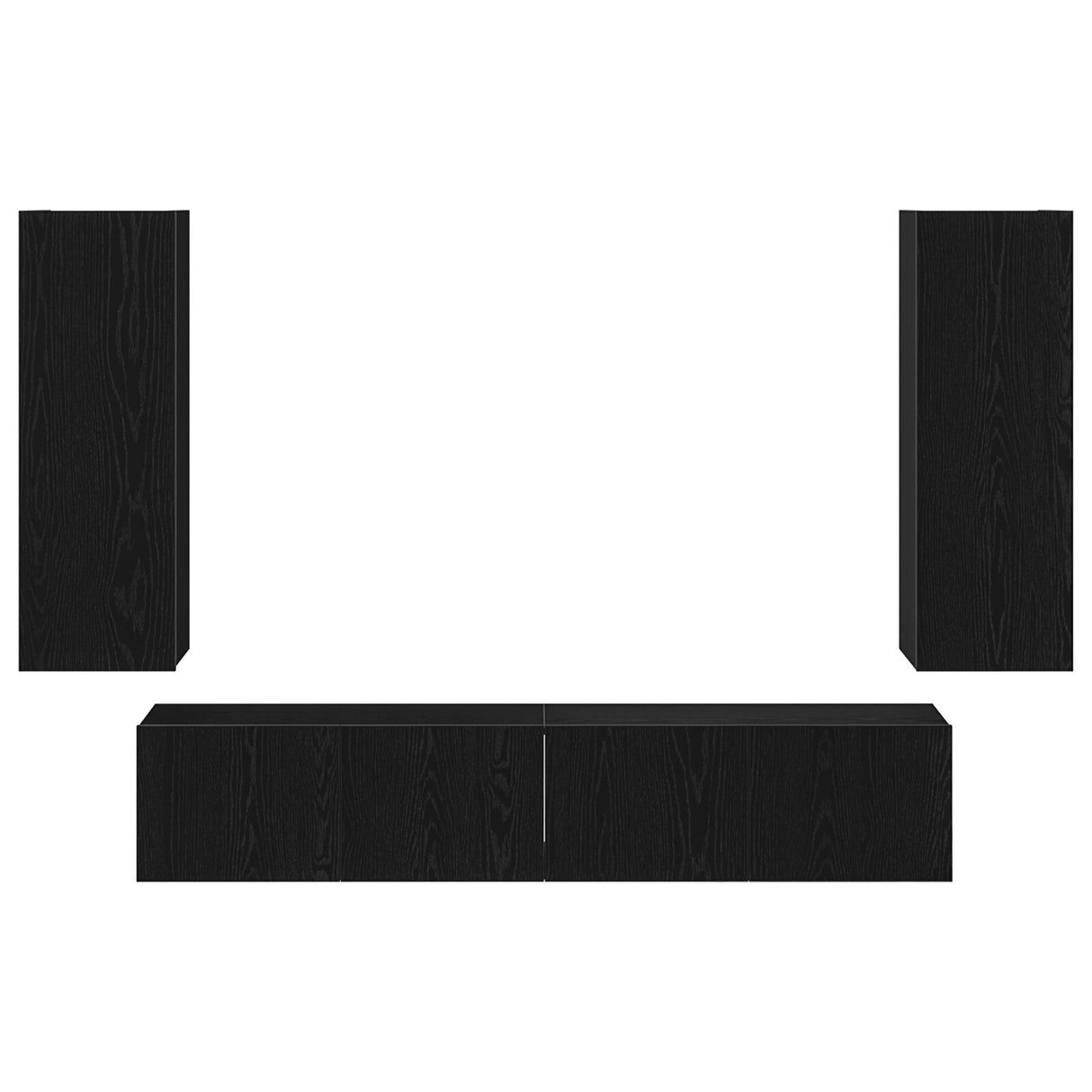 4 Piece Tv Cabinet Set Wall-Mounted Engineered Wood,  Tv Stand 80X30X30 Cm Made Of Engineered Wood,  Wall-Mounted Tv Cabinets - 2 Pcs , 30.5X30X90 Cm, Made From Engineered Wood