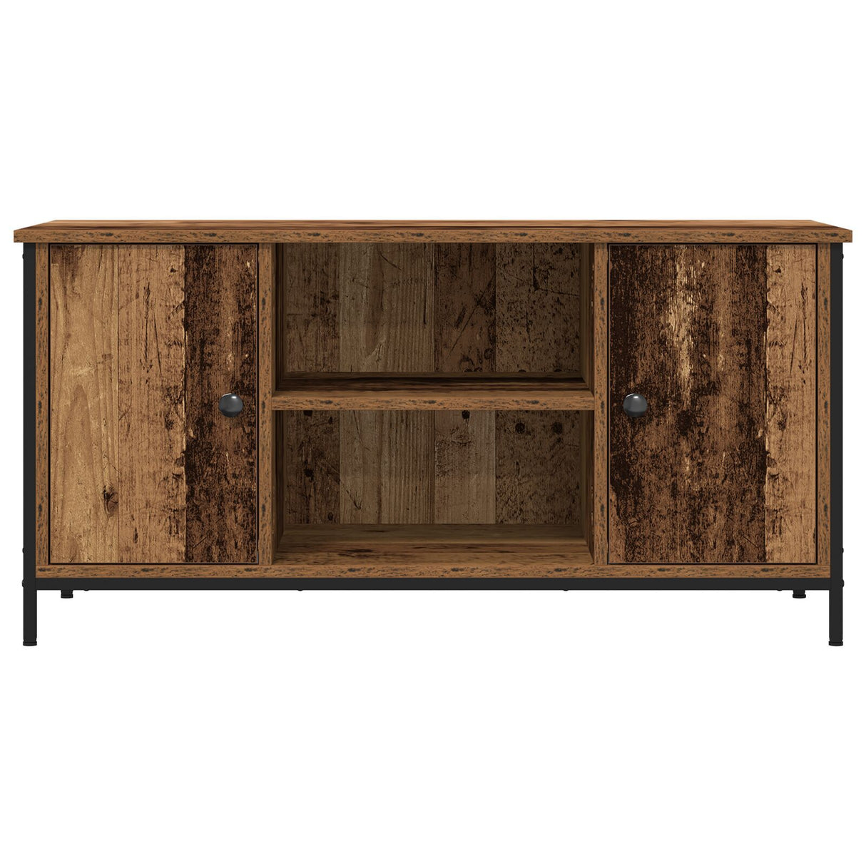 Tv Cabinet Old Wood 100X40X50 Cm Engineered Wood And Steel