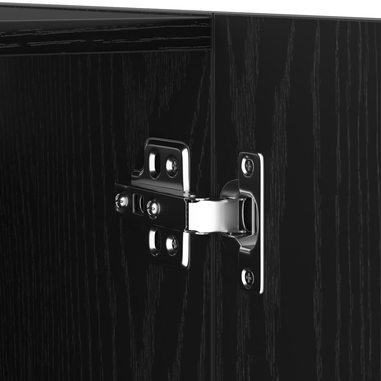 Wall-Mounted Tv Cabinet In Black Oak - 30.5X30X90 Cm, Made Of Engineered Wood