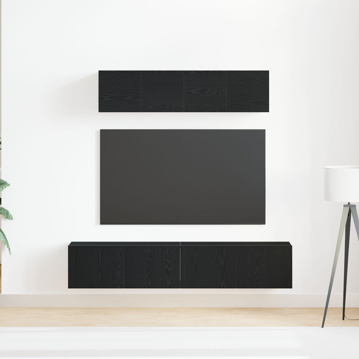 6 Piece Tv Cabinet Set Wall-Mounted Engineered Wood,  Tv Stand 80X30X30 Cm Made Of Engineered Wood,  Wall Mounted Tv Cabinets 2 Pcs 30.5X30X30 Cm