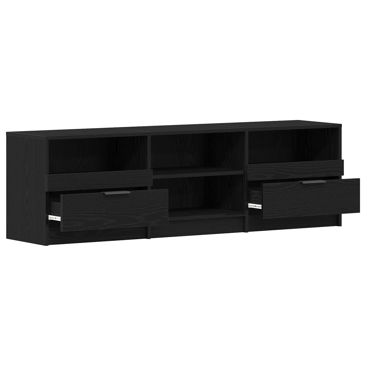 Tv Cabinet Black Oak 150X33,5X45 Cm Engineered Wood
